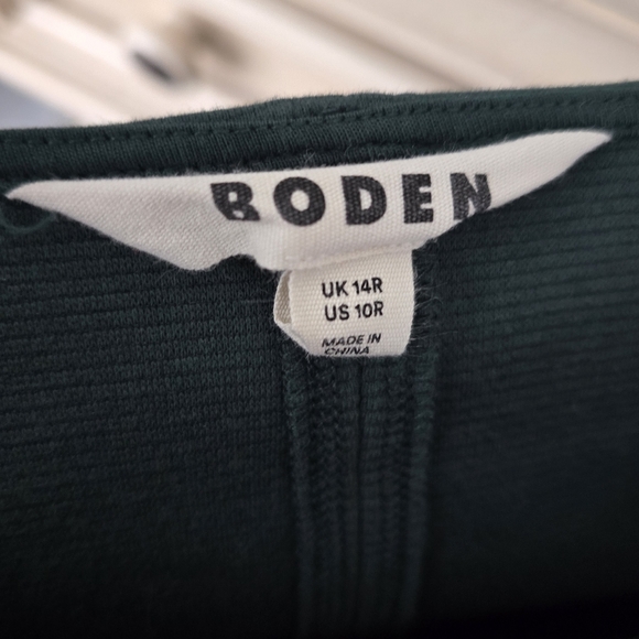 Boden Ellen Ottoman Dress Pine Green Textured Knit Pockets US 10R - Picture 4 of 14